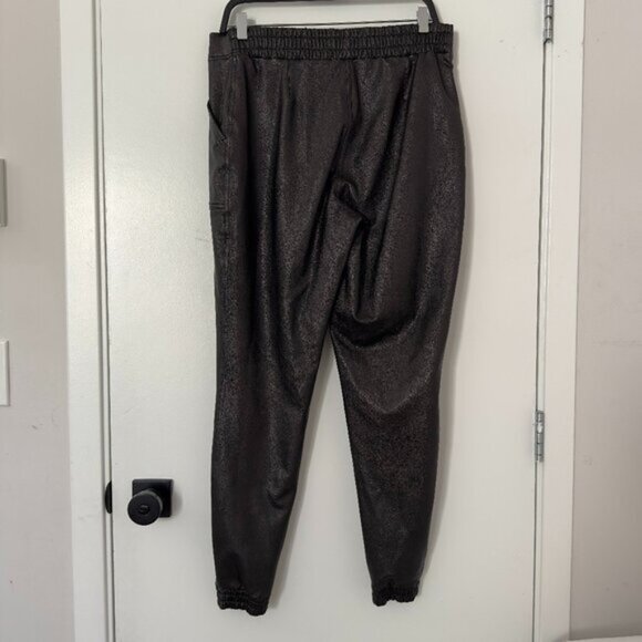 SPANX Faux Leather Jogger Pants High Waist Ruched Goth Y2K Black Women's XL - Picture 9 of 16